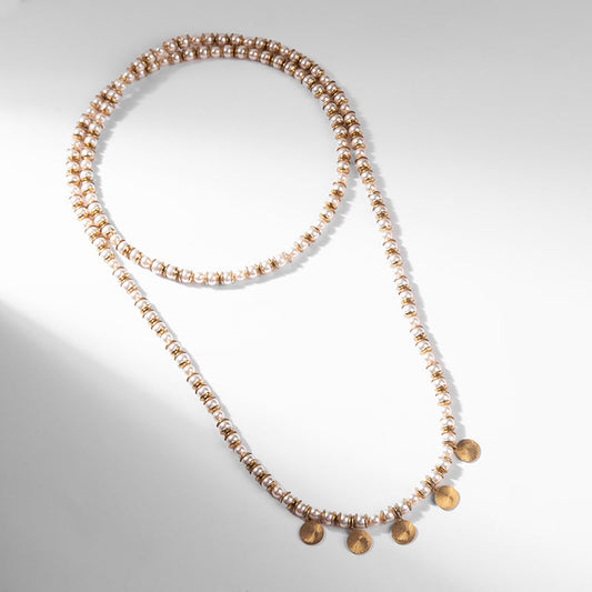 Deepa by Deepa Gurnani Handmade Malena Necklace in Ivory Color