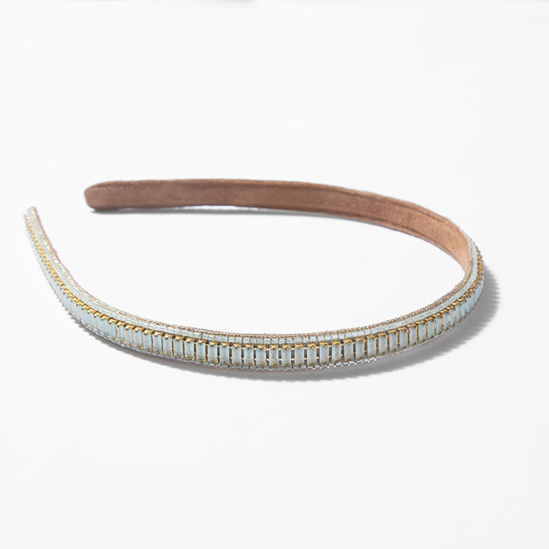 Deepa by Deepa Gurnani Handmade Yanci Headband in Mint color