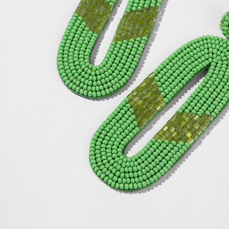 Detail of Deepa by Deepa Gurnani Handmade Olga Earrings in Green Color