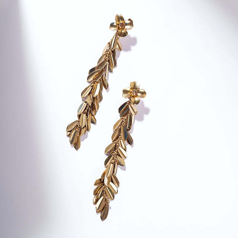 Deepa by Deepa Gurnani Handmade Demeter Earrings in Gold Color