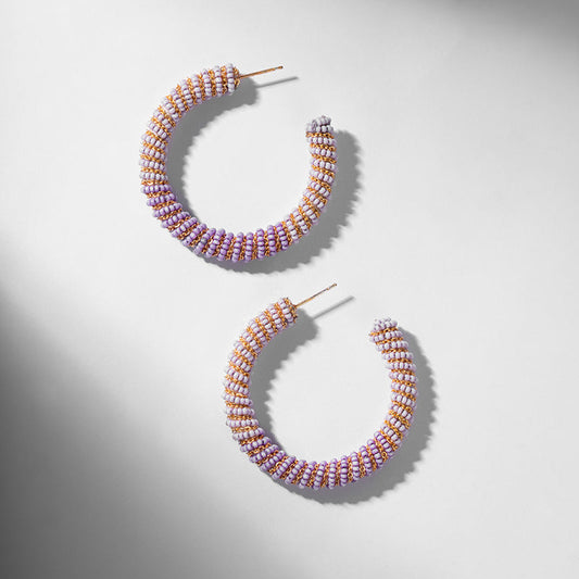 Deepa by Deepa Gurnani Handmade Misia Earrings In Multi Lavender Color