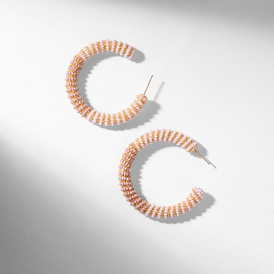 Deepa by Deepa Gurnani Handmade Misia Earrings In Multi Dusty Pink Color