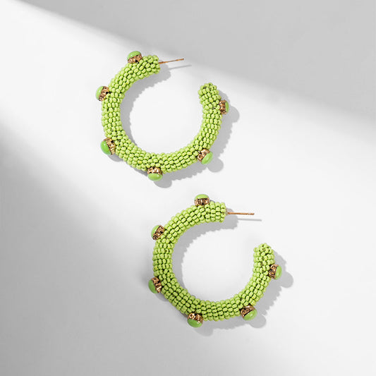 Deepa by Deepa Gurnani Handmade Hayes Earrings in Lime Color