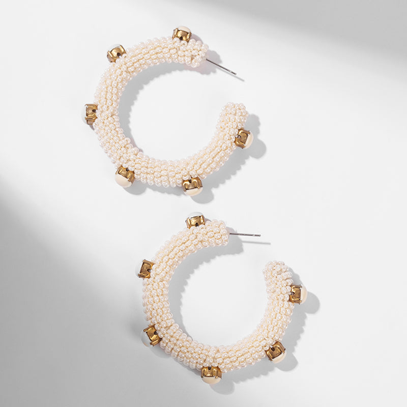 Deepa by Deepa Gurnani Handmade Hayes Earrings in Ivory Color