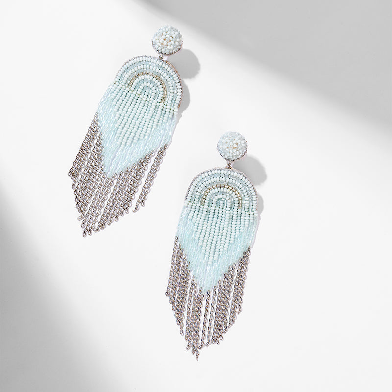 Deepa by Deepa Gurnani Handmade Killian Earrings In Baby Blue Color