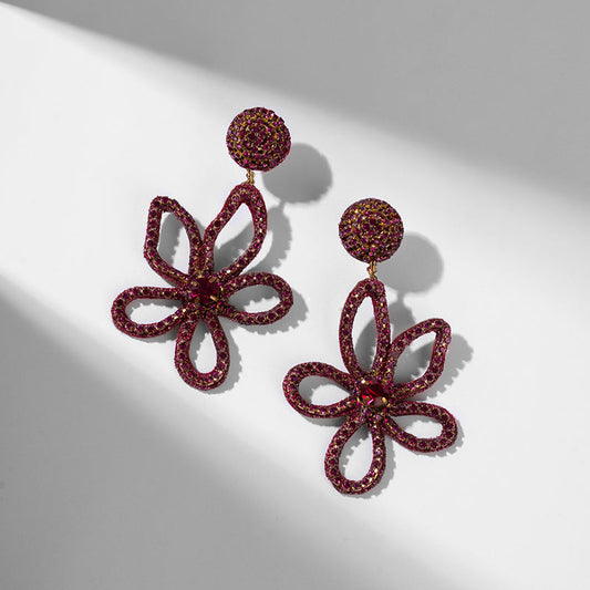 Deepa by Deepa Gurnani Handmade Fiorella Earrings In Fuchsia Color