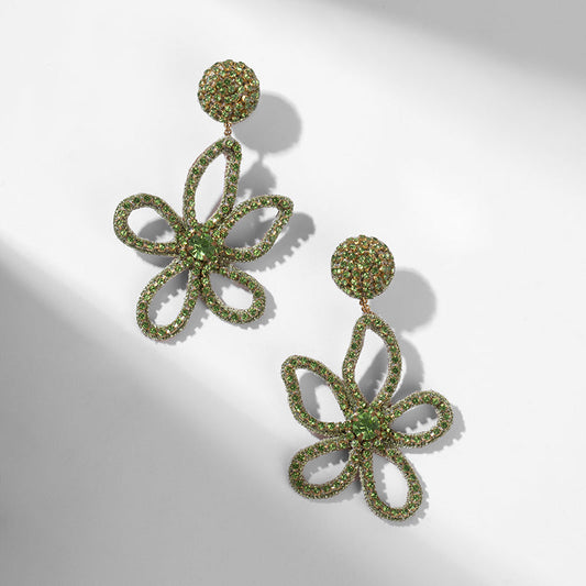 Deepa by Deepa Gurnani Handmade Fiorella Earrings In Lime Color