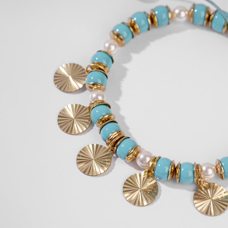 Detail Of Deepa by Deepa Gurnani Handmade Aviva Bracelet in Turquoise color