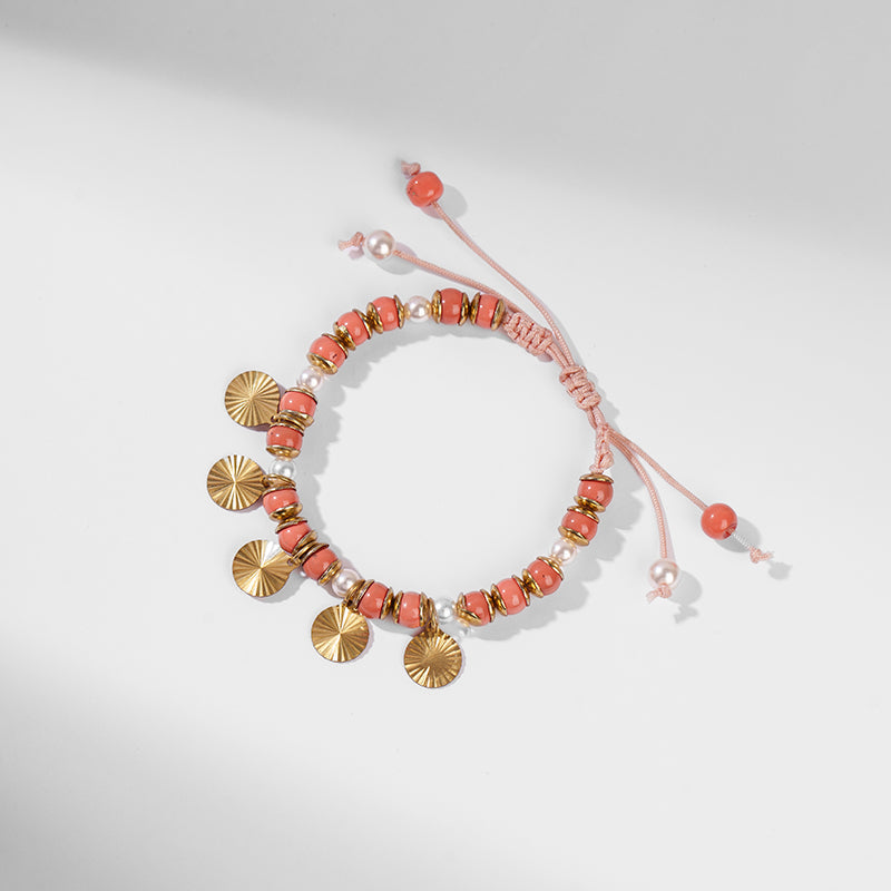 Deepa by Deepa Gurnani Handmade Aviva Bracelet in Coral color