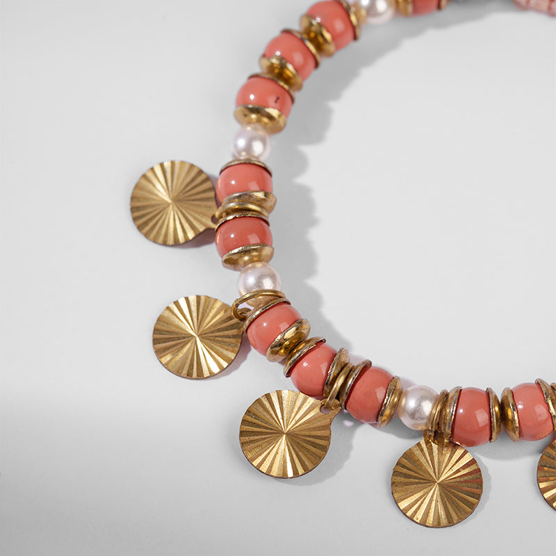 Detail Of Deepa by Deepa Gurnani Handmade Aviva Bracelet in Coral color