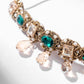 Detail of Deepa Gurnani Handmade Indu Necklace in Emerald Color