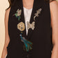 Model wearing handmade luxury Lion Brooch