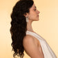 Model Wearing Deepa By Deepa Gurnani Makena Earrings Ivory Color