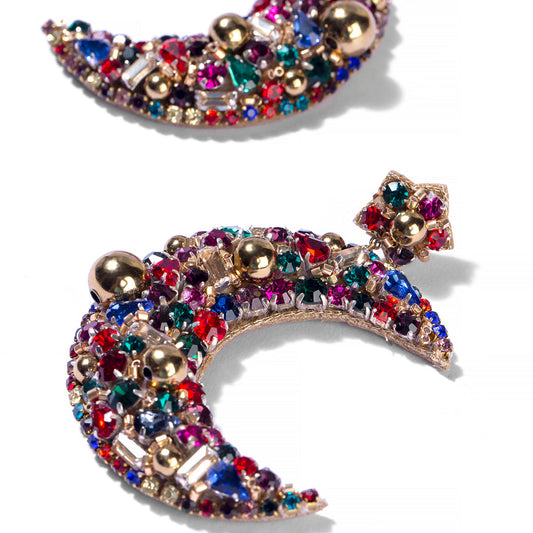 Detail of Deepa by Deepa Gurnani Handmade Lavender Earrings In Multi Color