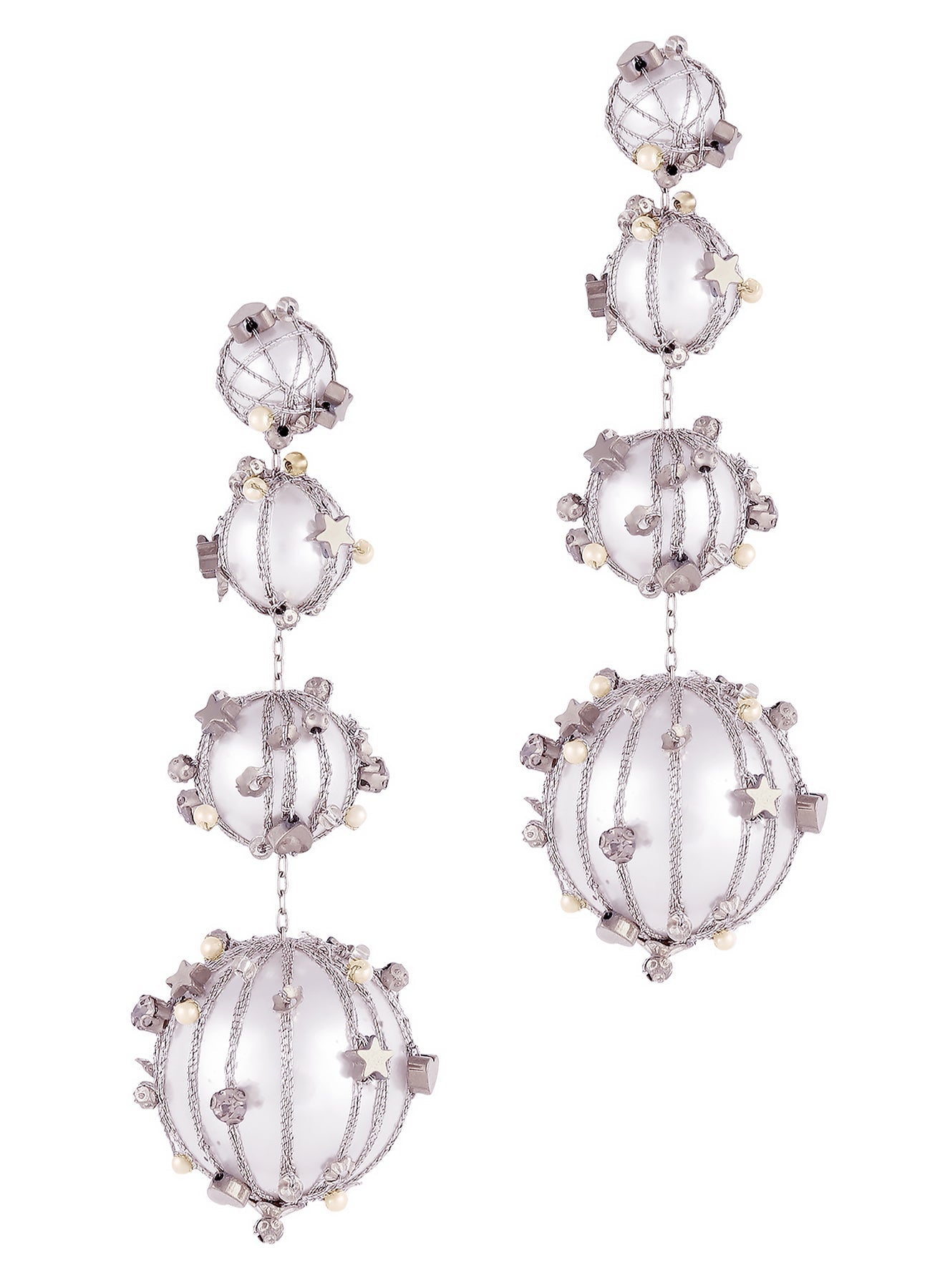 Deepa by Deepa Gurnani Handmade Czar Earrings Silver