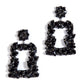Handmade black crystal earrings