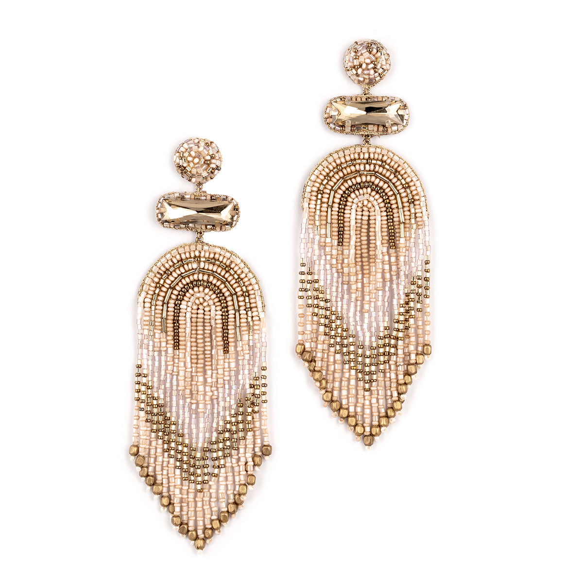 Deepa By Deepa Gurnani handmade Ishani Earrings in champagne color