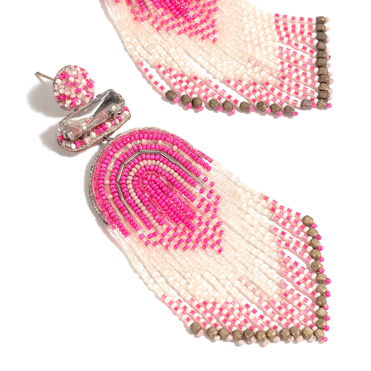 Detail of Deepa By Deepa Gurnani handmade Ishani Earrings in hotpink color