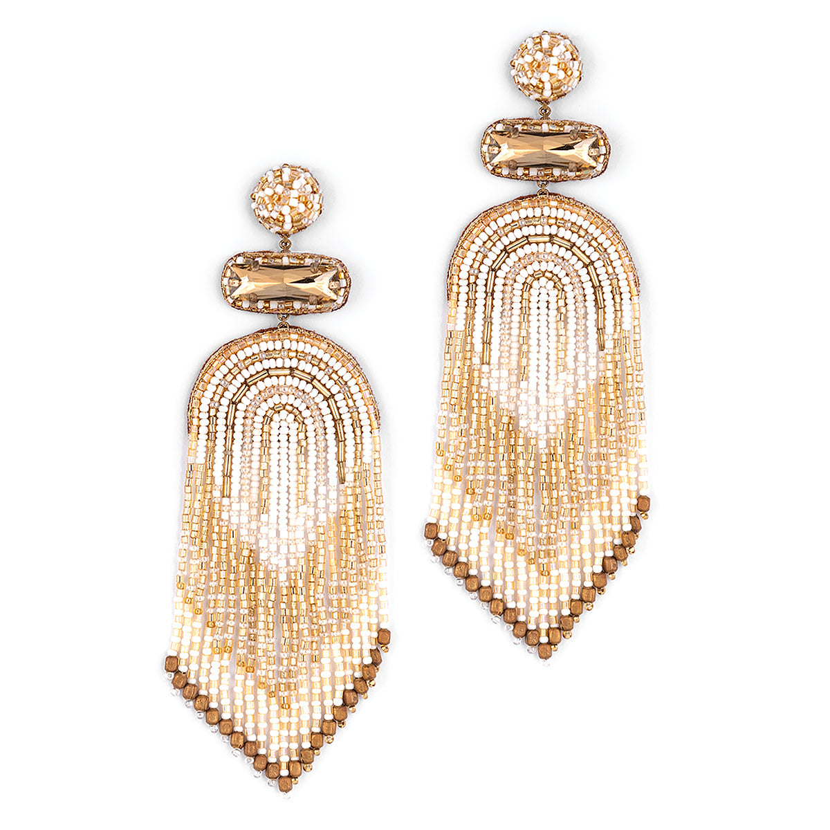 Deepa By Deepa Gurnani handmade Ishani Earrings in ivory color