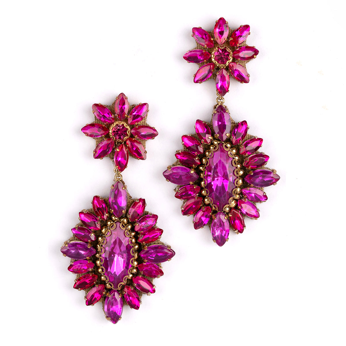 Deepa By Deepa Gurnani handmade Alianah Earrings in fuchsia color