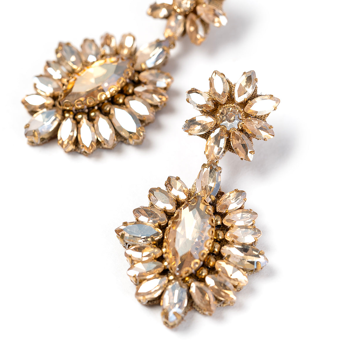 Detail of Deepa By Deepa Gurnani handmade Alianah Earrings in gold color