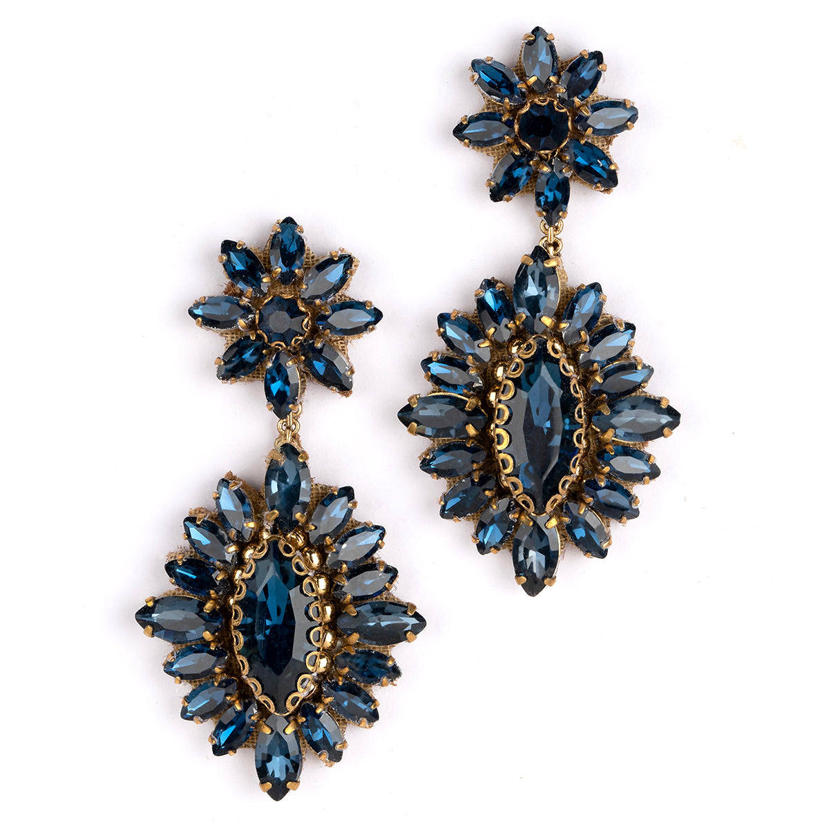 Deepa by Deepa Gurnani Handmade Alianah Earrings in Sapphire color