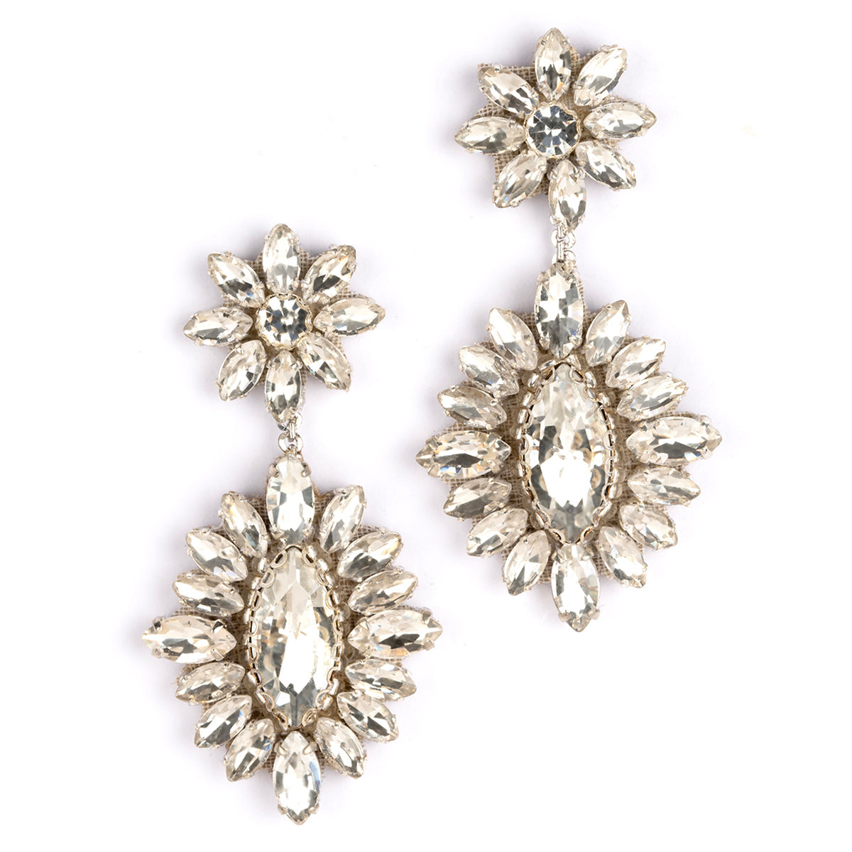 Deepa by Deepa Gurnani Handmade Alianah Earrings in Silver color