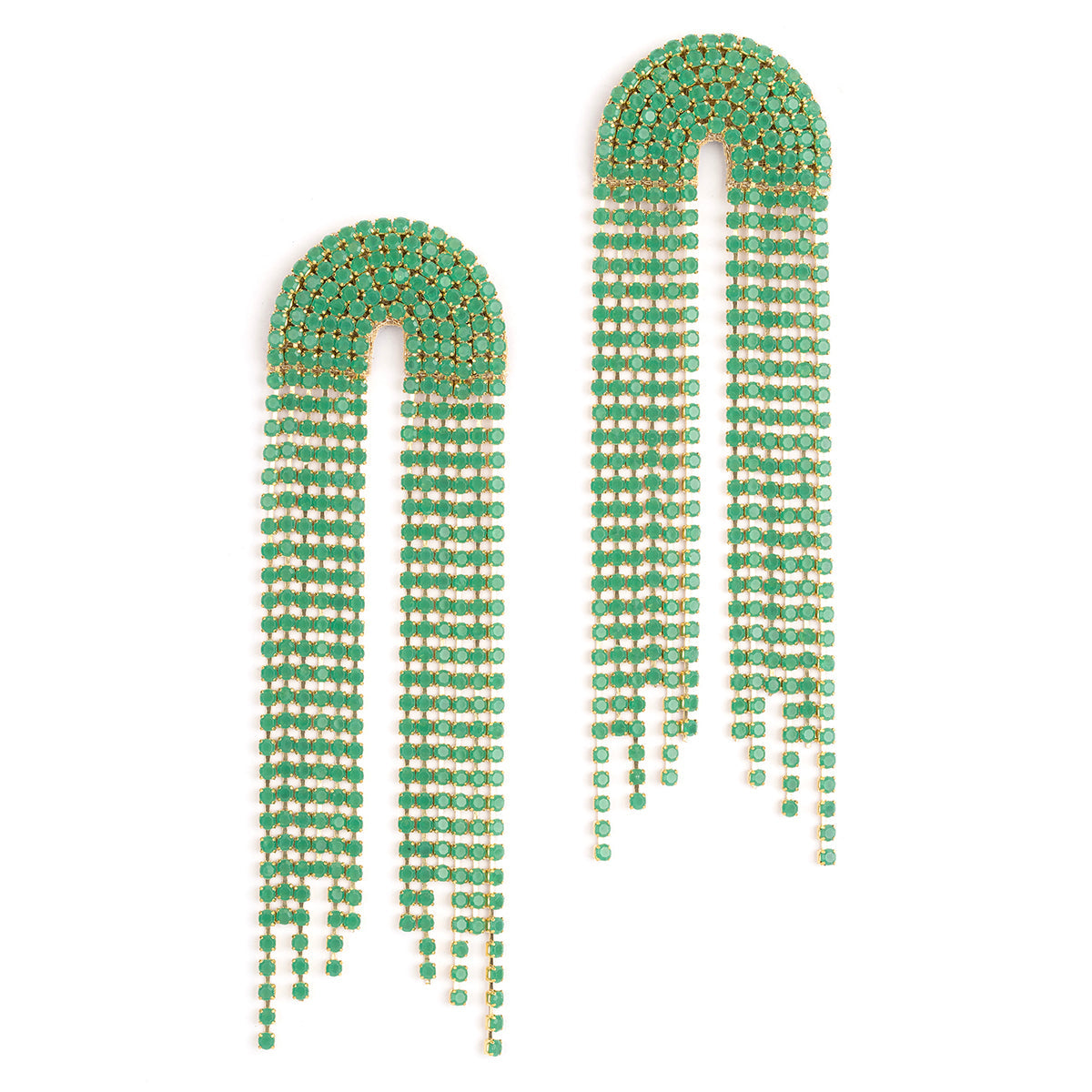 Deepa by Deepa Gurnani Handmade Adina Earrings in Green color