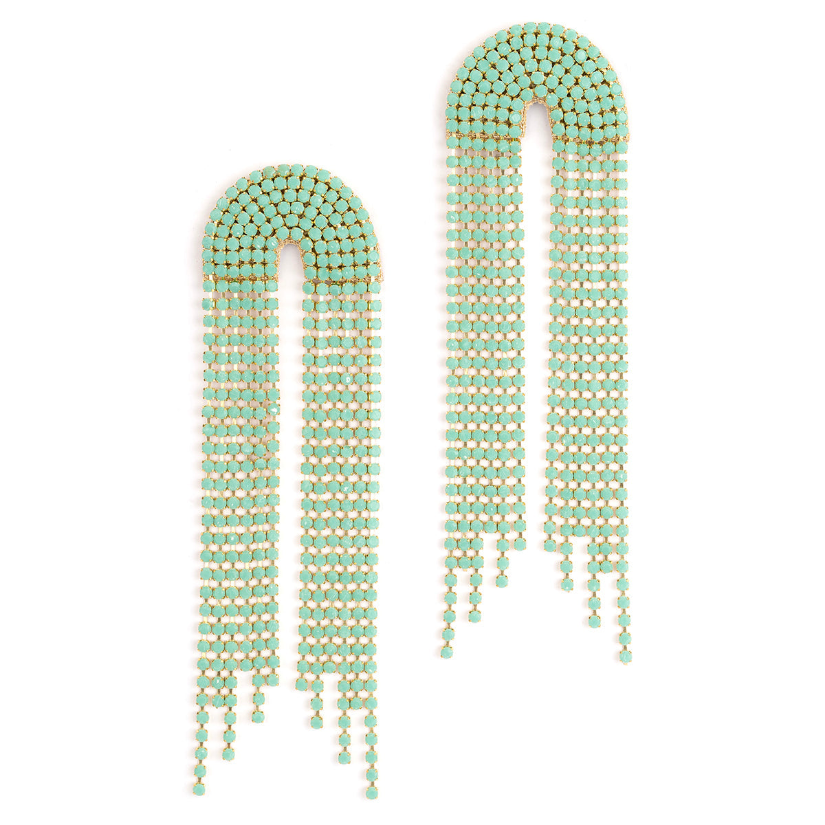 Deepa by Deepa Gurnani Handmade Adina Earrings in Mint color