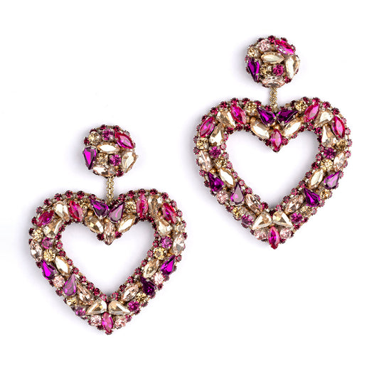 Deepa by Deepa Gurnani Handmade Carolina Earrings in Fuchsia color