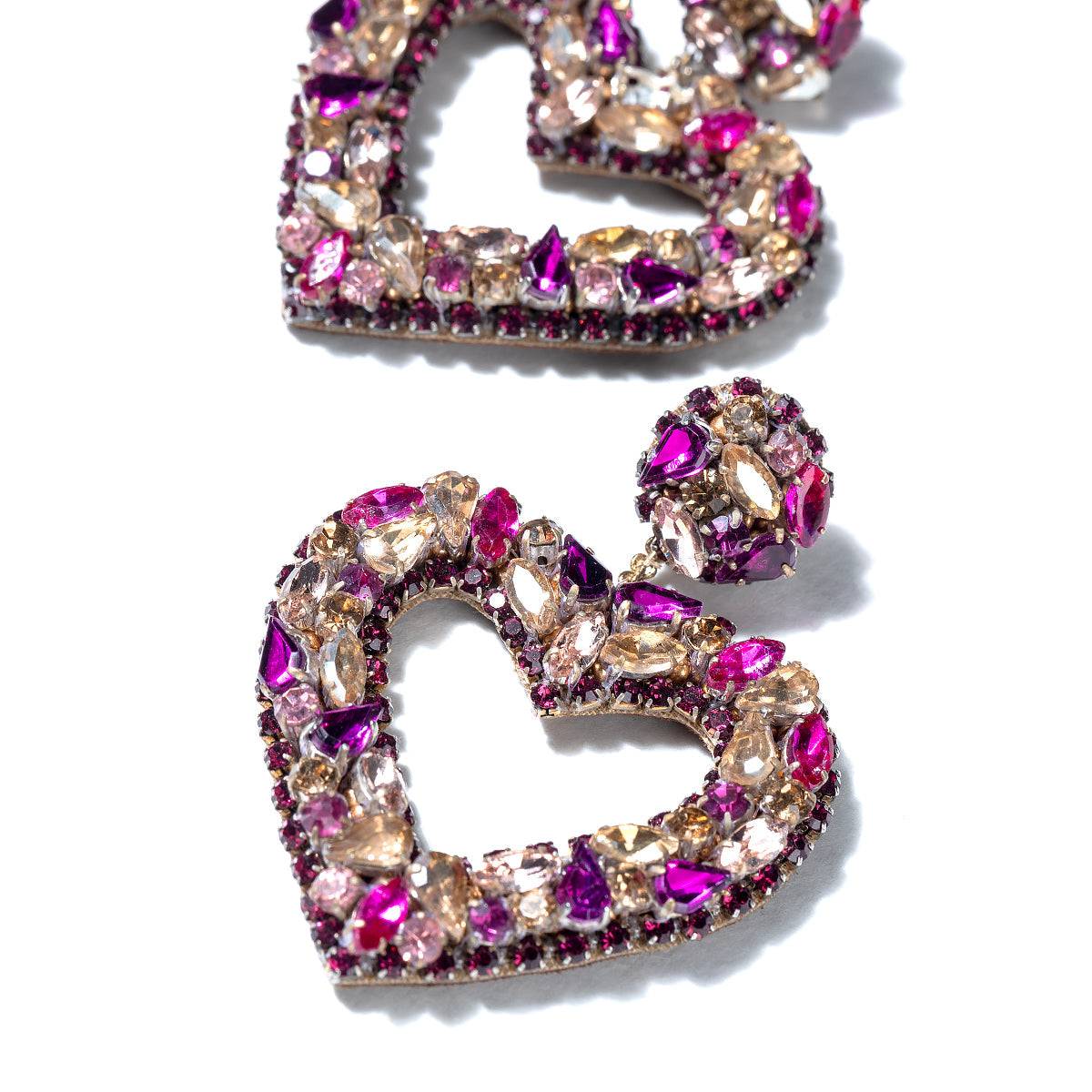 Detail of Deepa by Deepa Gurnani Handmade Carolina Earrings in Fuchsia color