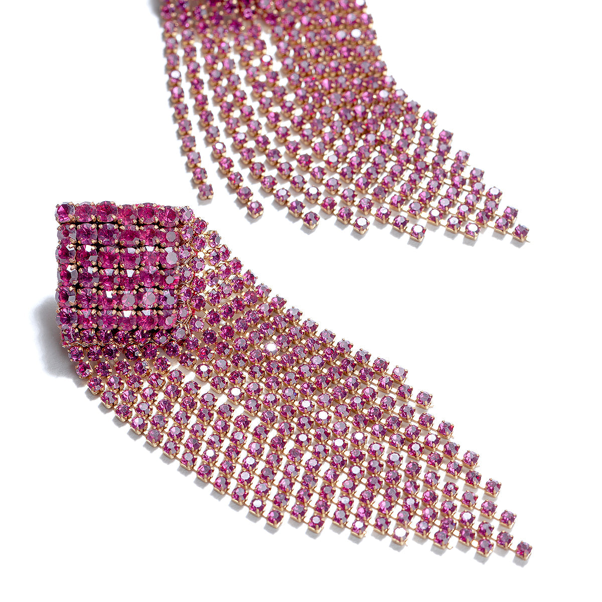 Detail of Deepa By Deepa Gurnani handmade Niomi Earrings in fuchsia color