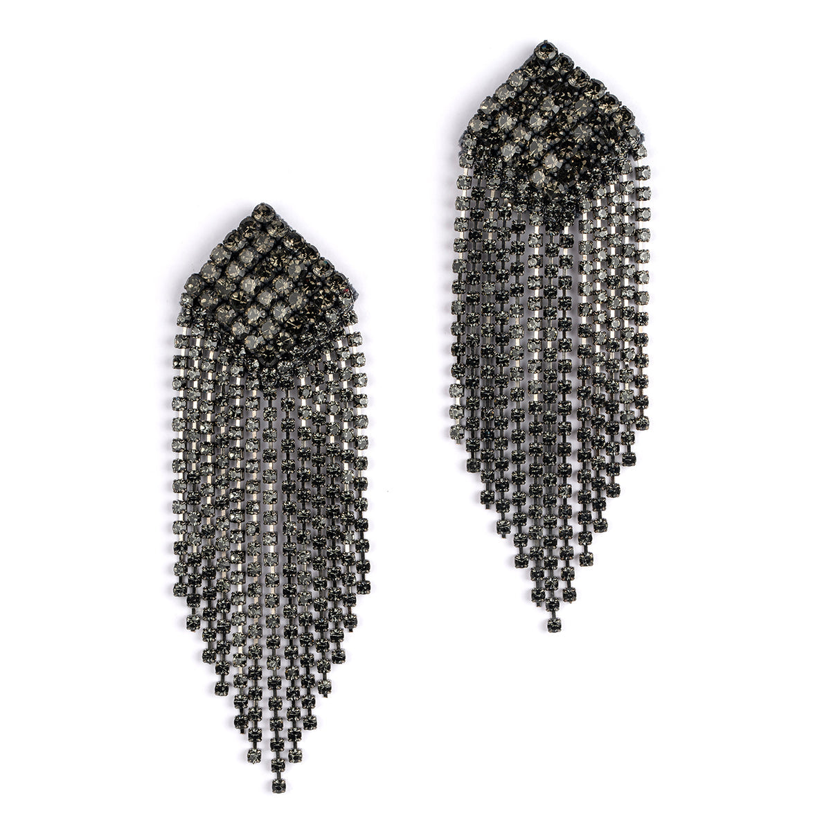 Deepa By Deepa Gurnani handmade Niomi Earrings in gunmetal color