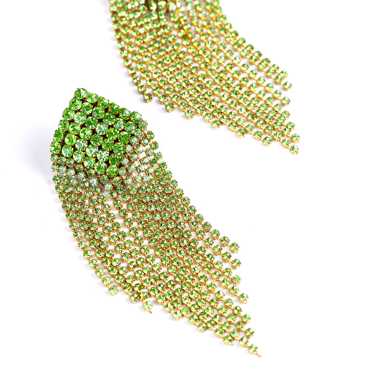 Detail of Deepa By Deepa Gurnani handmade Niomi Earrings in lime color