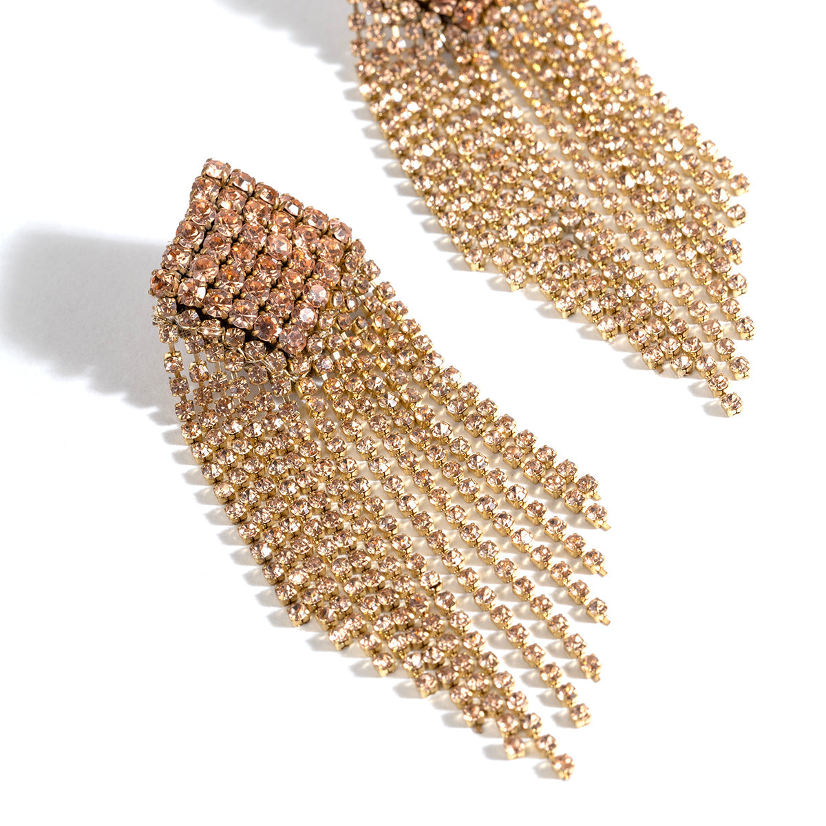 Detail of Deepa By Deepa Gurnani handmade Niomi Earrings in peach color