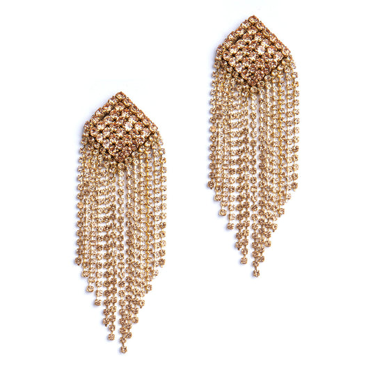 Deepa By Deepa Gurnani handmade Niomi Earrings in peach color