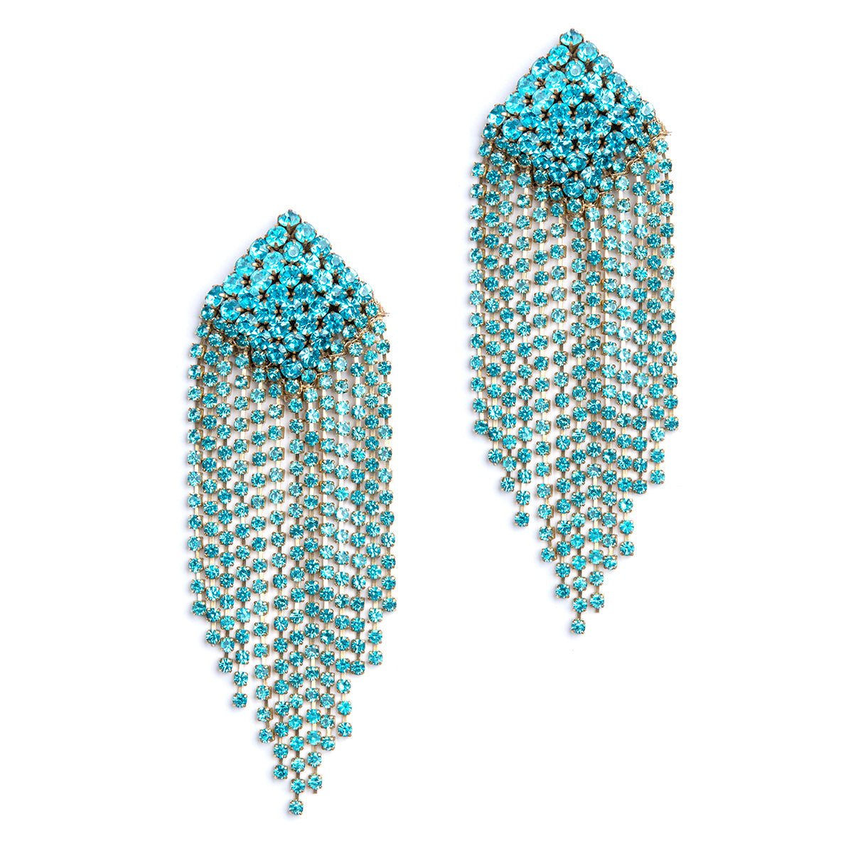 Deepa By Deepa Gurnani handmade Niomi Earrings in turquoise color