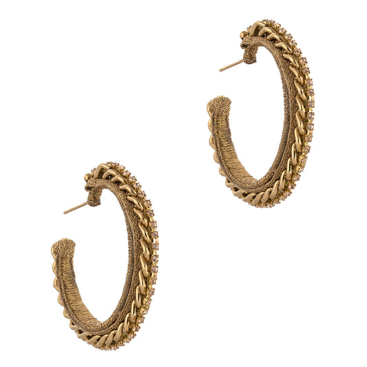 Deepa by Deepa Gurnani Handmade Elena Earrings in Gold color