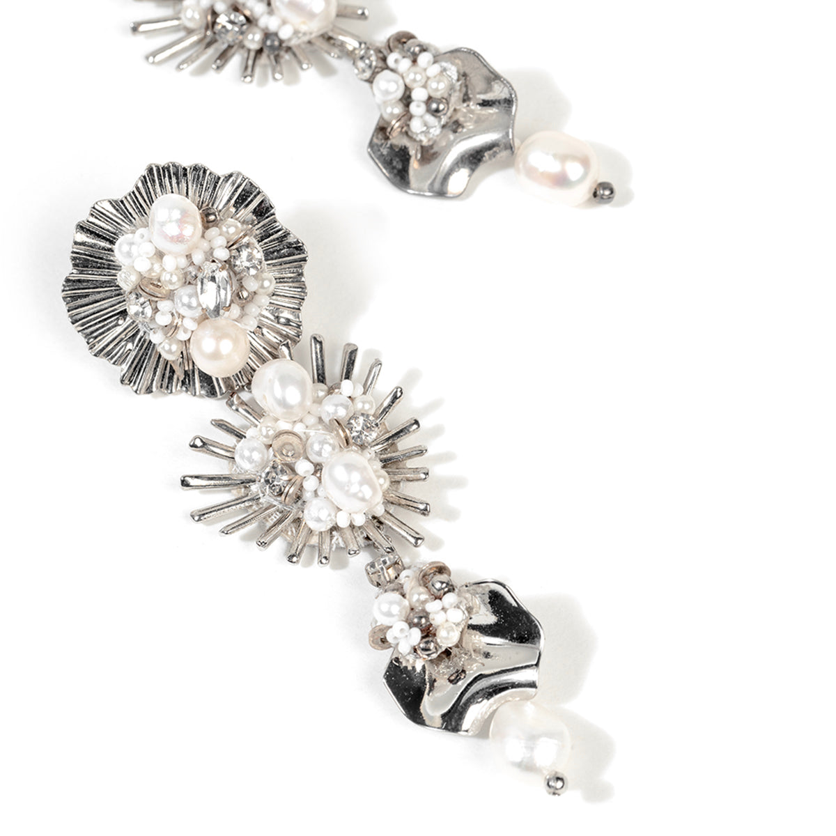 Detail of Deepa By Deepa Gurnani handmade Carissa Earrings in silver color