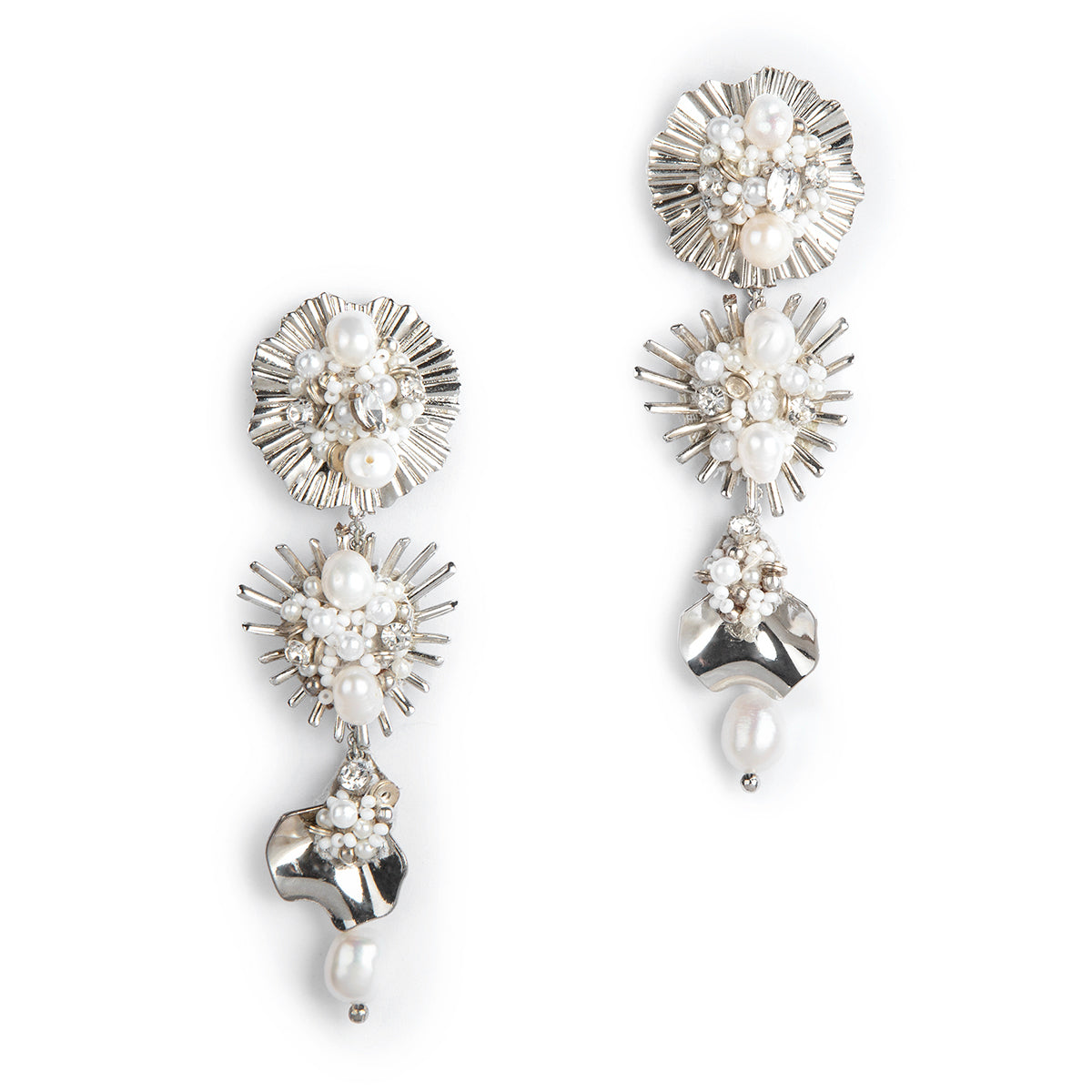 Deepa By Deepa Gurnani handmade Carissa Earrings in silver color