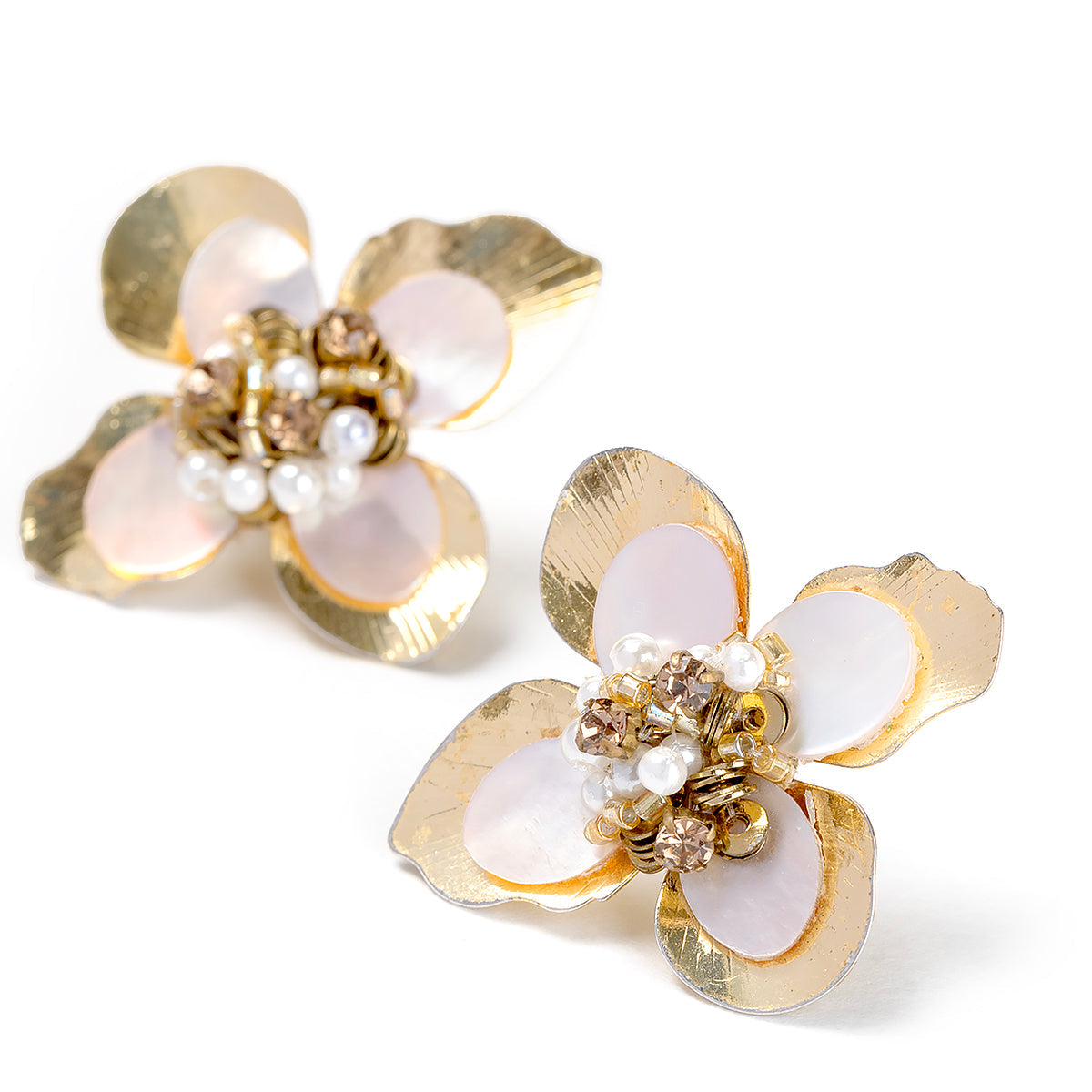 Detail of Deepa By Deepa Gurnani handmade Azura Earrings in gold color