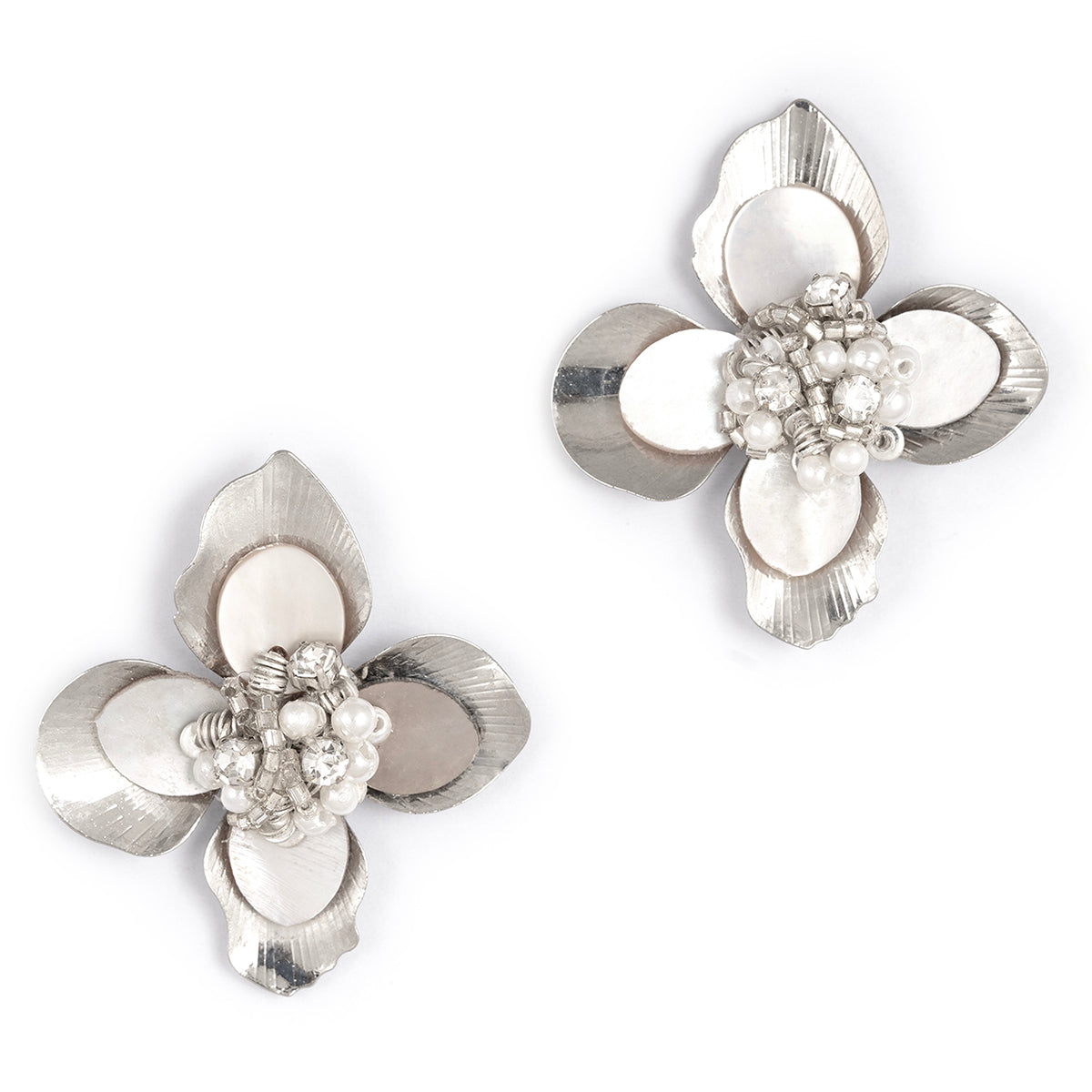 Deepa By Deepa Gurnani handmade Azura Earrings in silver color