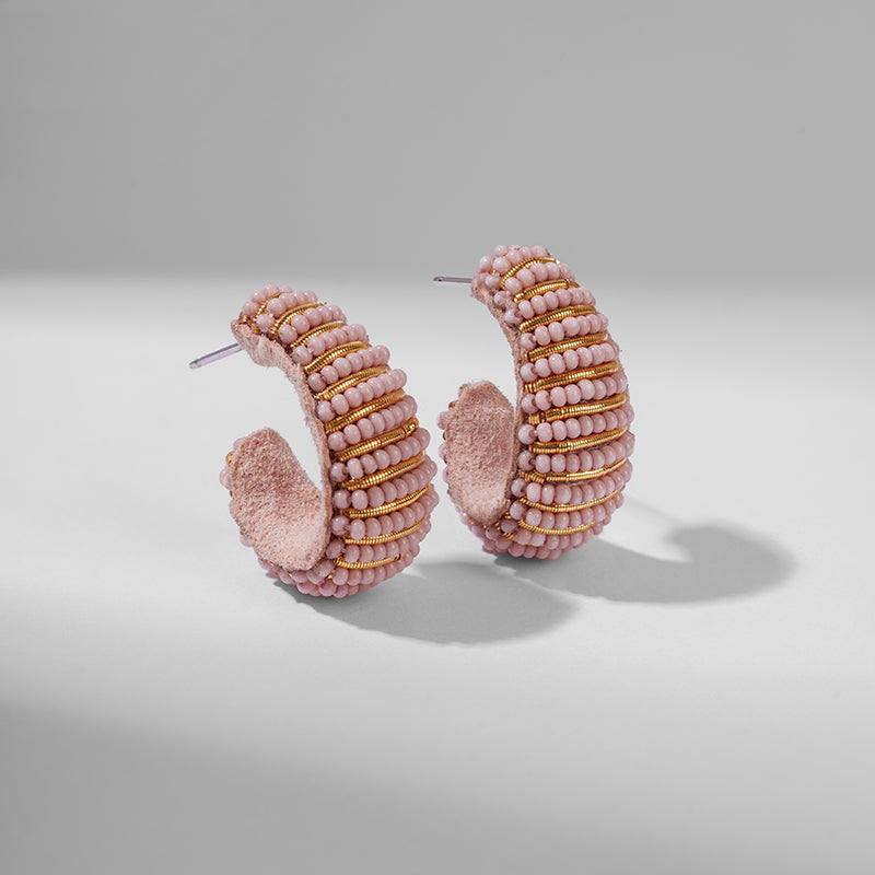 Deepa by Deepa Gurnani Handmade Davon Earrings in Dusty pink color