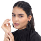 Model wearing handmade luxury crystal Karen Earrings