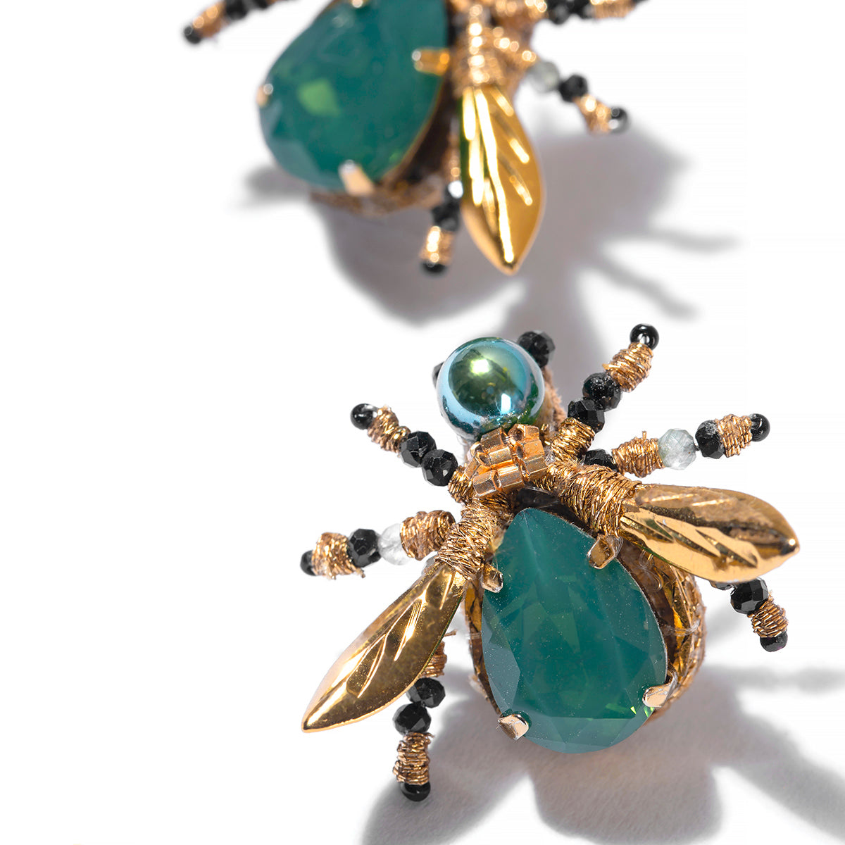 Detail Of Deepa Gurnani Firefly Earrings in Green colour