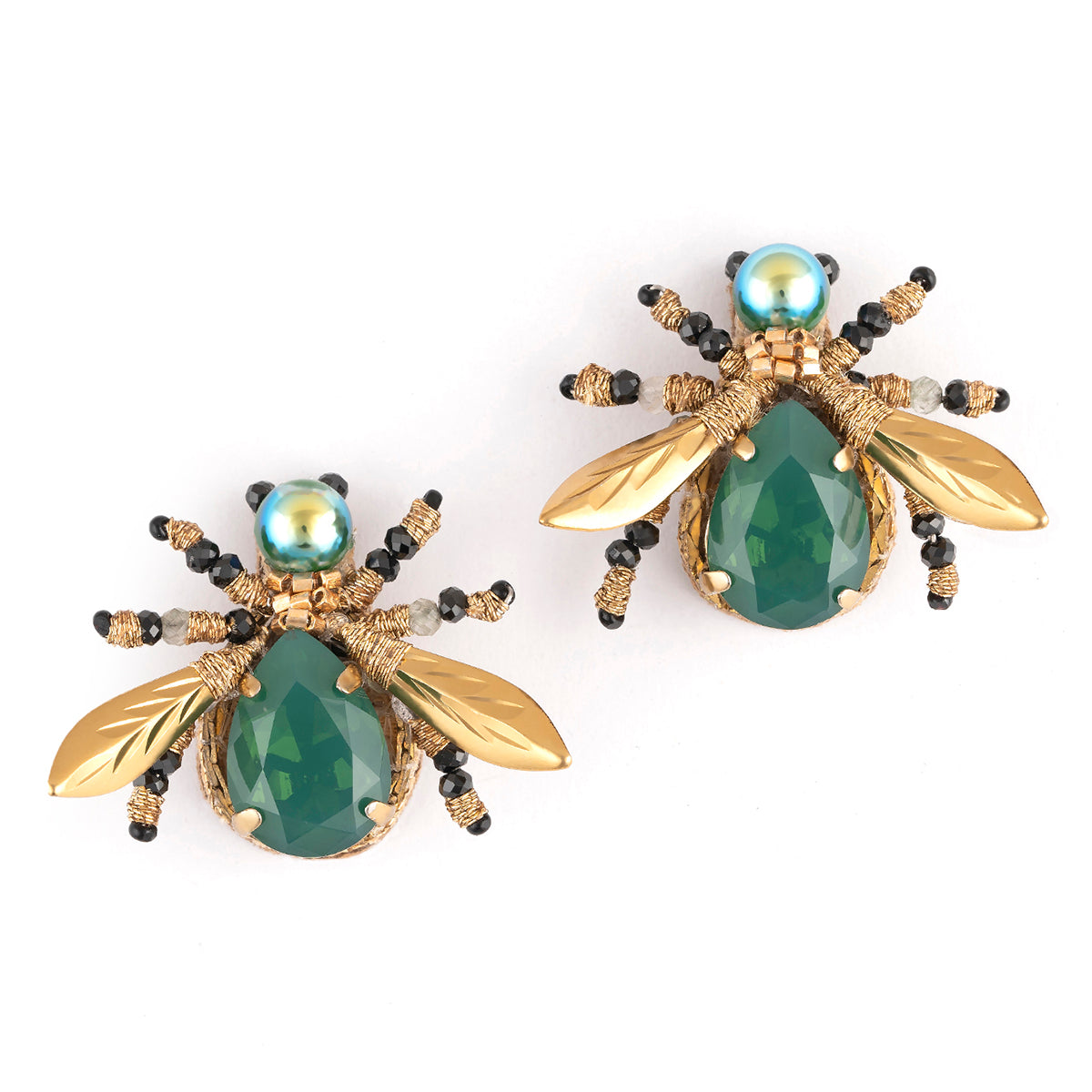 Deepa Gurnani Firefly Earrings in Green colour