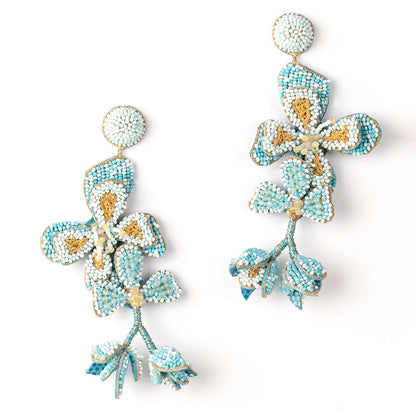 Deepa Gurnani Handmade Baby Blue Bluebell Earrings
