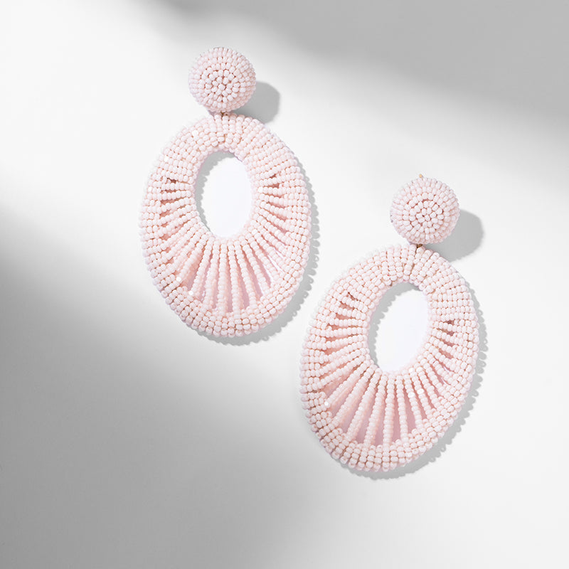 Deepa Gurnani handmade Alder Earrings in Baby Pink color