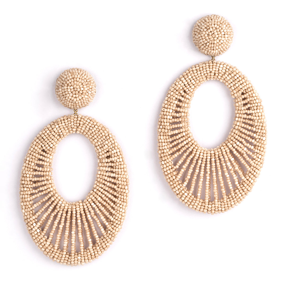 Deepa Gurnani Handmade Cypress Earrings in Beige color