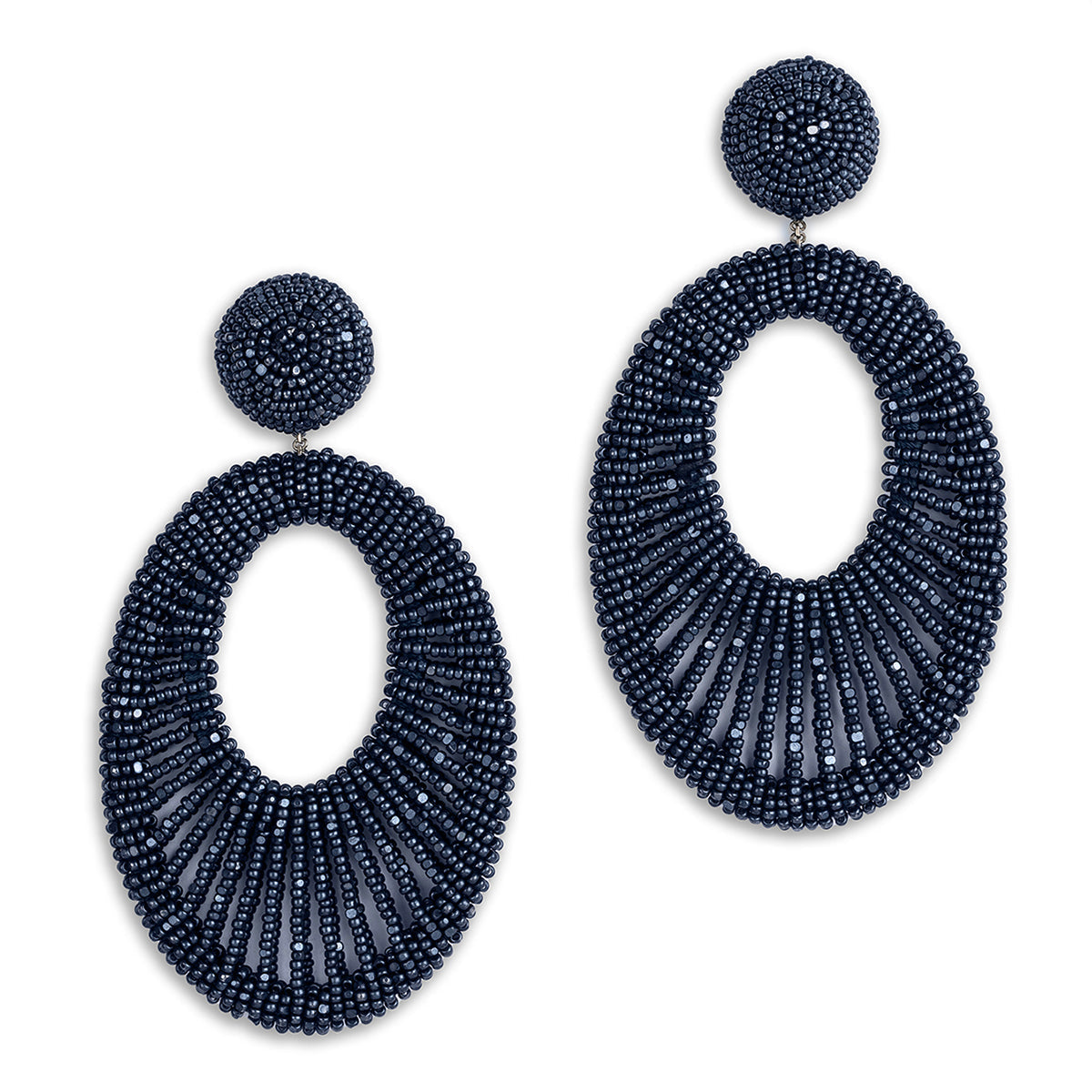 Deepa Gurnani Handmade Cypress Earrings in Navy color